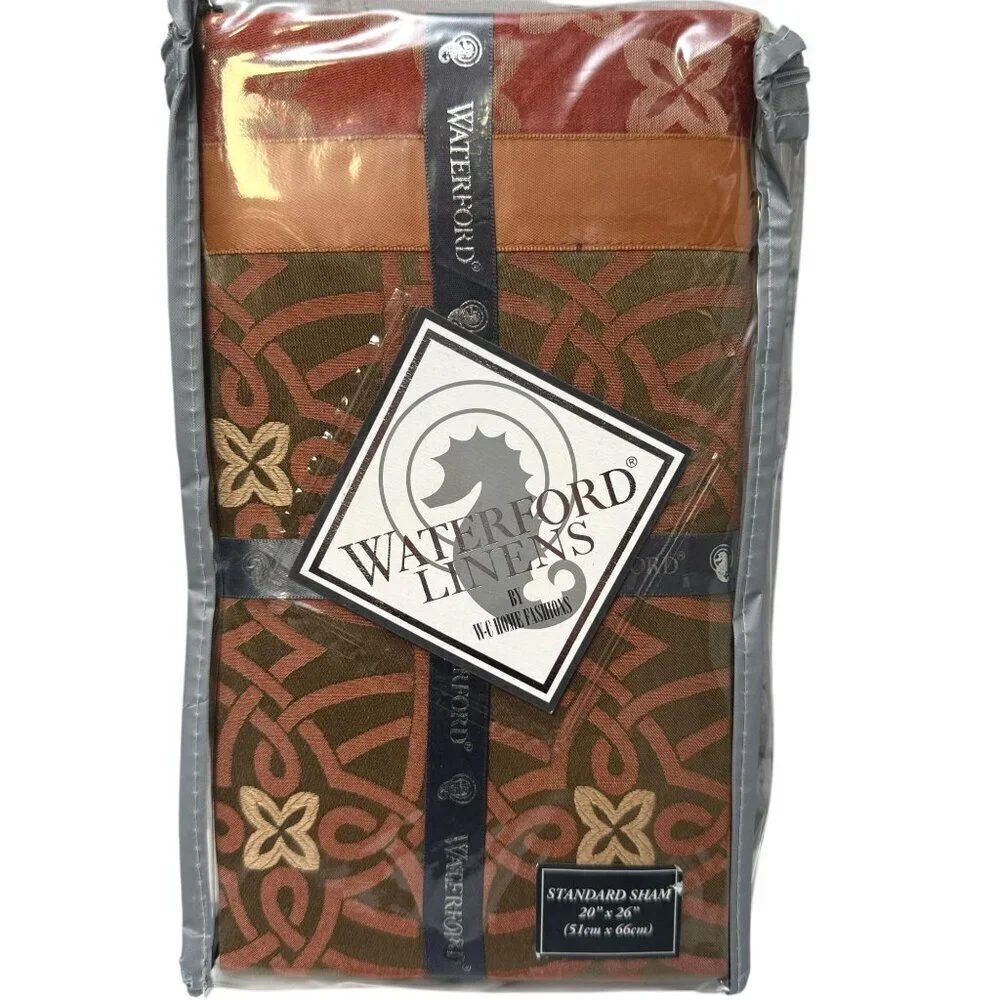 Waterford Pillowcase Bogden Cinnabar One Standard Sham Satin Luxury NEW